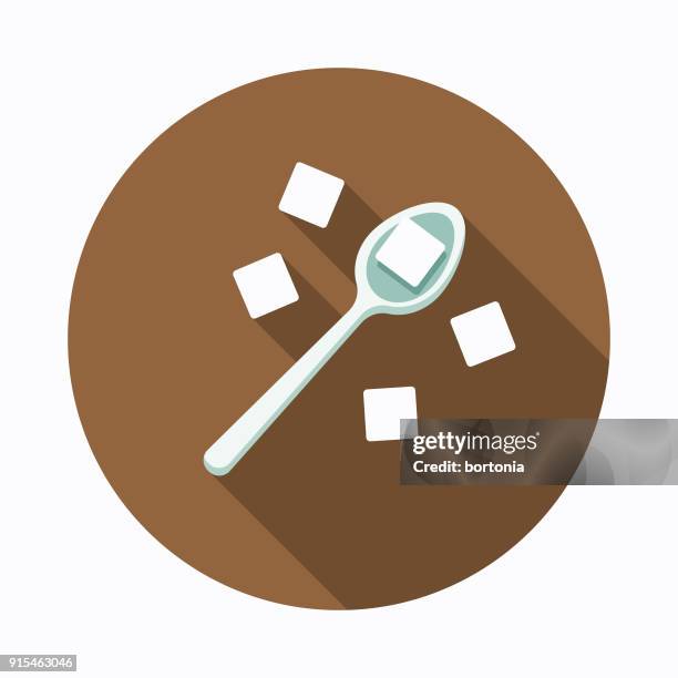 sugar flat design coffee & tea icon - sugar cube stock illustrations
