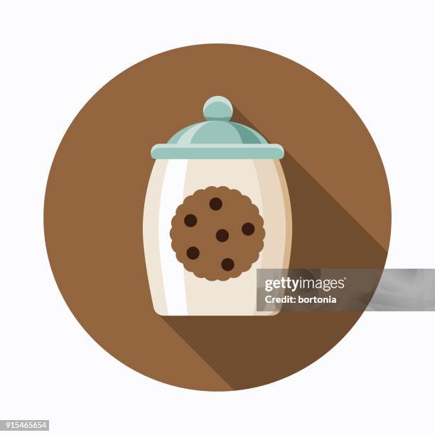 cookie jar flat design coffee & tea icon - empty cookie jar stock illustrations