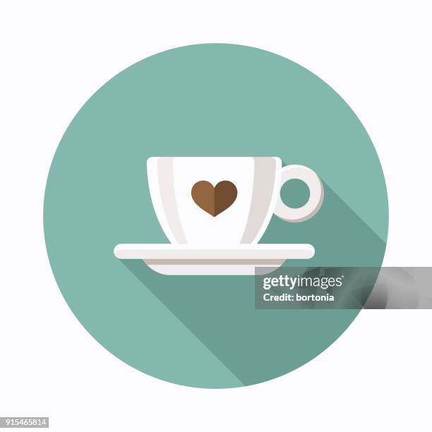 espresso cup flat design coffee & tea icon - coffee cup stock illustrations