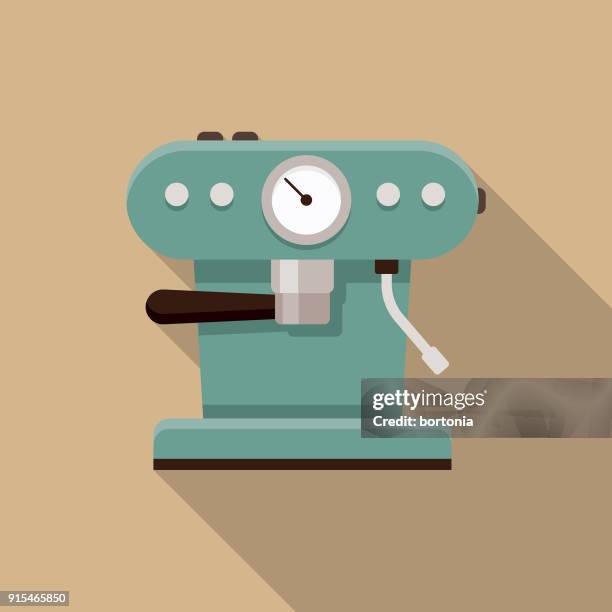 espresso machine flat design coffee & tea icon - french press stock illustrations