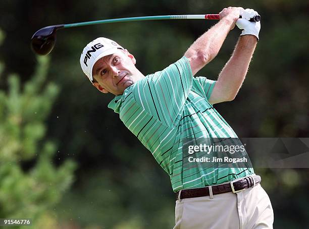 Keith Sutherland competes during the final round of the Deutsche Bank Championship held at TPC Boston on September 7, 2009 in Norton, Massachusetts.