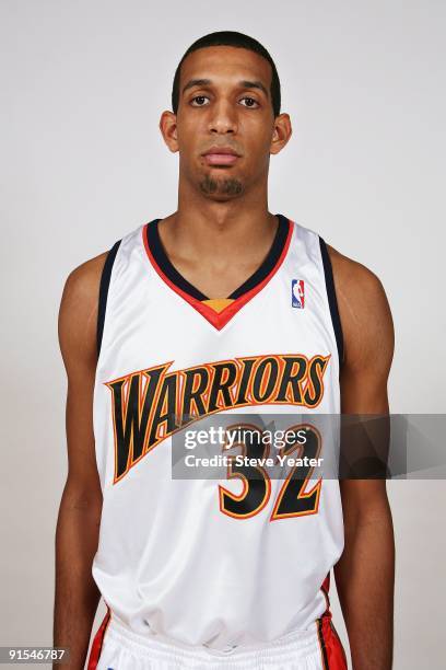 Brandan Wright of the Golden State Warriors poses for a portrait during 2009 NBA Media Day on September 28, 2009 at Oracle Arena in Oakland,...