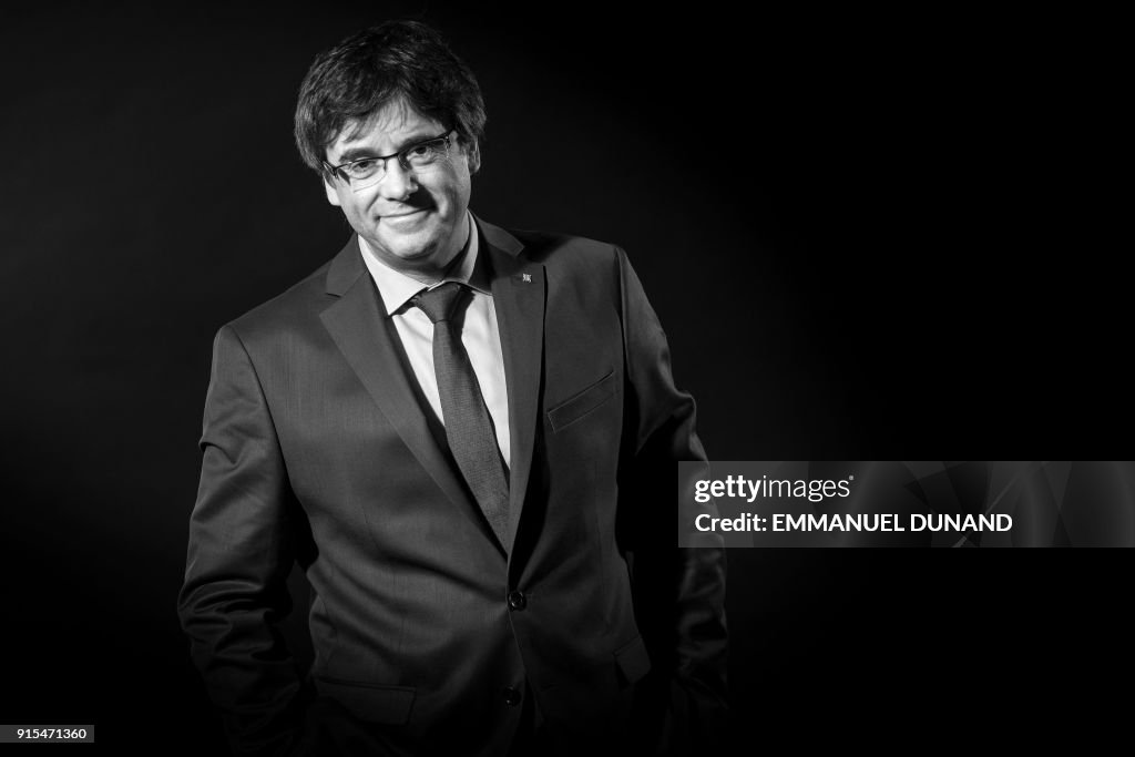 BELGIUM-SPAIN-CATALONIA-PUIGDEMONT-PORTRAIT-BLACK AND WHITE