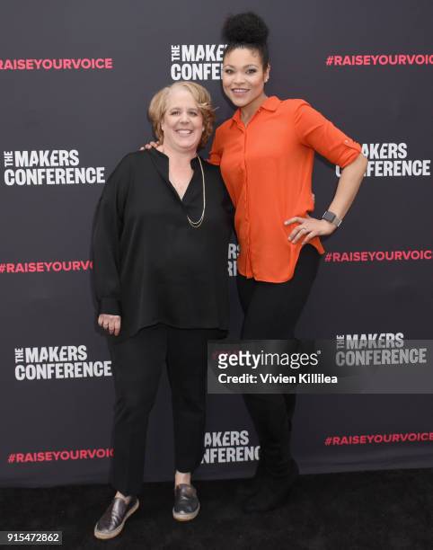 Robbie Kaplan and Marissa Blair attend The 2018 MAKERS Conference at NeueHouse Hollywood on February 7, 2018 in Los Angeles, California.