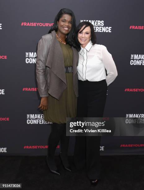 States Attorney, Cook County Kim Foxx and Marcia Clark attend The 2018 MAKERS Conference at NeueHouse Hollywood on February 7, 2018 in Los Angeles,...