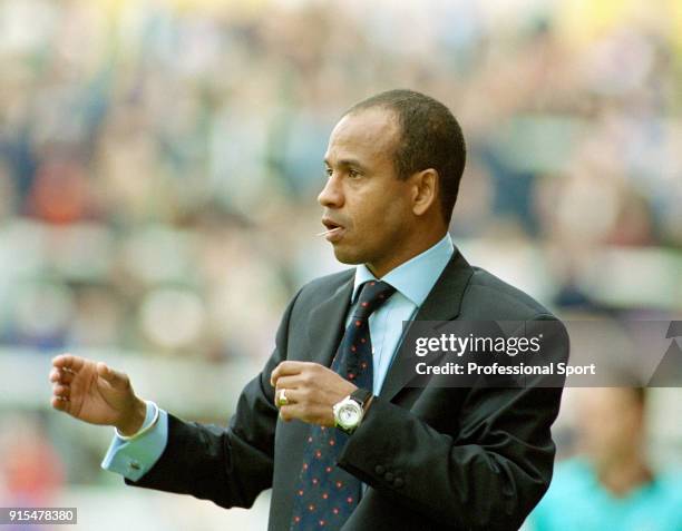 Fulham manager Jean Tigana gives instructions during the Nationwide Football League Division One match between Fulham and Blackburn Rovers at Craven...