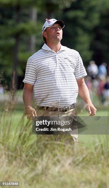Lucas Glover looks on during the final round of the Deutsche Bank Championship held at TPC Boston on September 7, 2009 in Norton, Massachusetts.