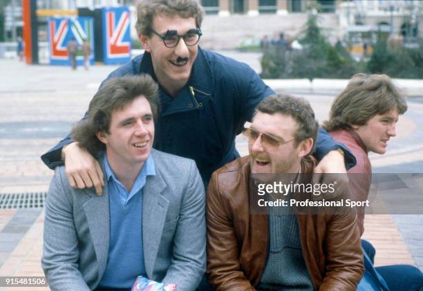 Ipswich Town footballers Terry Butcher , Paul Cooper , Kevin Beattie and Russell Osman enjoy some free time before their UEFA Cup Quarter Final match...