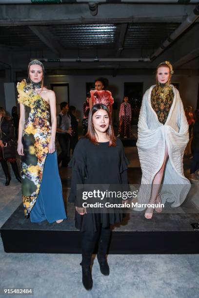 Designer Ilse Jara from Paraguay during the Epson's F/W 18 Digital Couture Panel and Presentation on February 6, 2018 in New York City.
