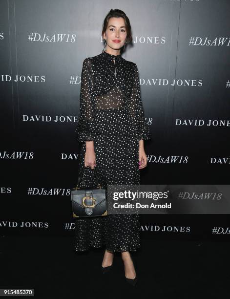 Carmen Hamilton arrives ahead of the David Jones Autumn Winter 2018 Collections Launch at Australian Technology Park on February 7, 2018 in Sydney,...