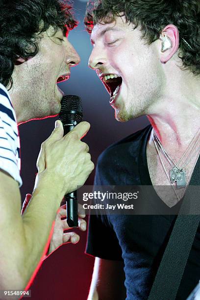 Gary Lightbody and Nathan Connolly of Snow Patrol in concert at Stubb's Bar-B-Q on October 6, 2009 in Austin, Texas.