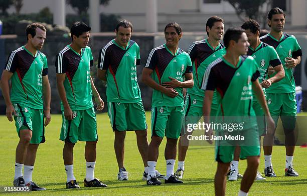 Mexican national soccer team players Gerardo Torrado, Ricardo Osorio, Cuauhtemoc Blanco, Francisco Palencia, Guillermo Franco, Oscar Rojas and Rafael...