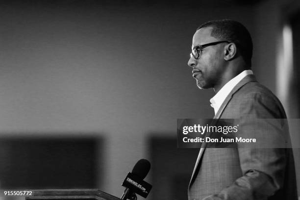 Head Coach Willie Taggart of the Florida State Seminoles talks with the media during his National Signing Day Press Conference at the Dunlap...