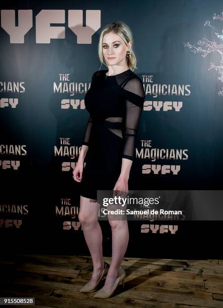 Actress Olivia Taylor Dudley attends The Magicians Premiere in Madrid on February 7, 2018 in Madrid, Spain.