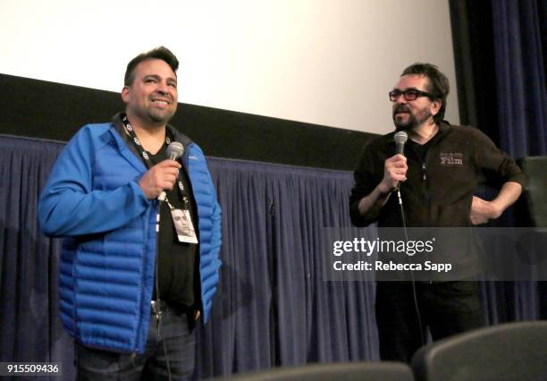 Director Arturo Montenegro and SBIFF Executive Director Roger Durling speak at a screening of 'Grace and Splendor' during The 33rd Santa Barbara...