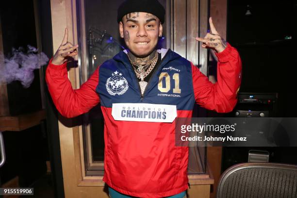 Tekashi 69 attends a Studio Session at Quad Studios on February 6, 2018 in New York City.