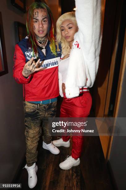 Tekashi 69 and Cuban Doll attend a Studio Session at Quad Studios on February 6, 2018 in New York City.