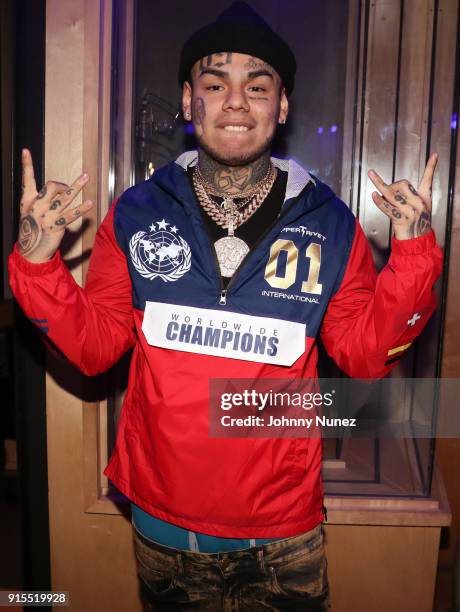 Tekashi 69 attends a Studio Session at Quad Studios on February 6, 2018 in New York City.