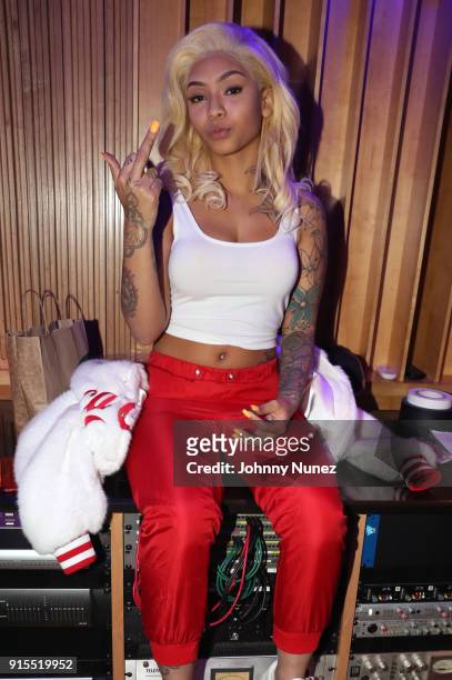 Cuban Doll attends a Studio Session With Pasha PG & Tekashi 69 at Quad Studios on February 6, 2018 in New York City.