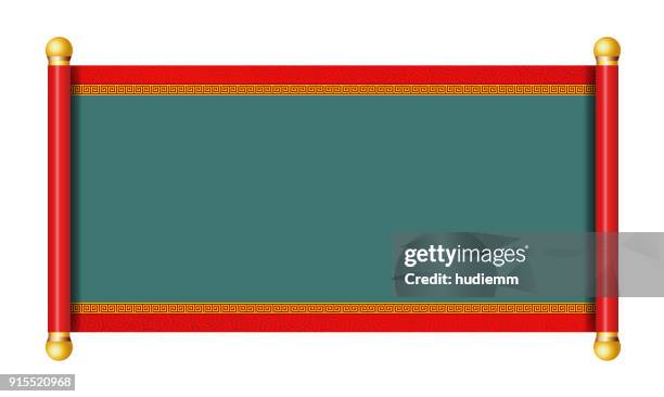 vector blank chinese ancient scroll background - tribal pattern vector stock illustrations