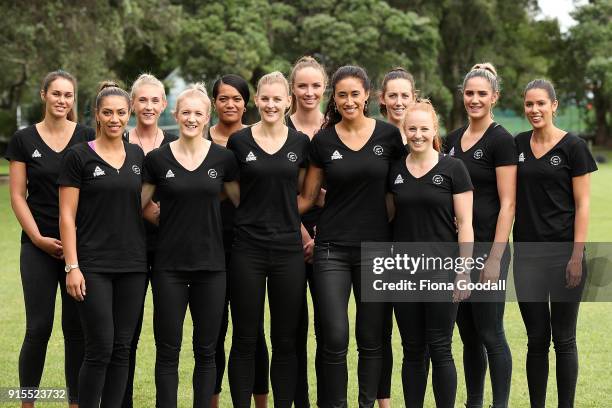 The Silver Ferns netball team for the 2018 Commonweath Games poses for photographs during the New Zealand Netball Commonwealth Games Team...