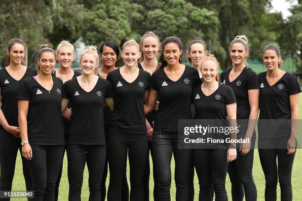 The Silver Ferns netball team for the 2018 Commonweath Games poses for photographs during the New Zealand Netball Commonwealth Games Team...