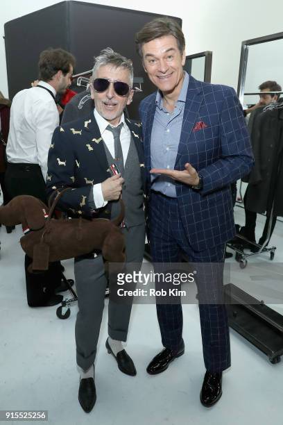 Simon Doonan and Dr. Mehmet Oz attend the Blue Jacket Fashion Show to benefit the Prostate Cancer Foundation on February 7, 2018 in New York City.