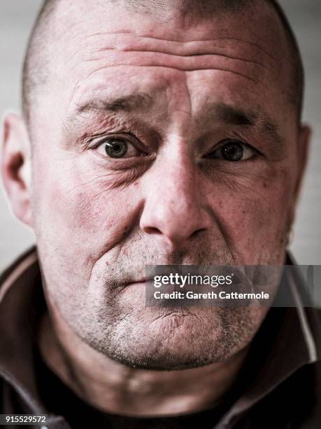 Portrait of foundry labourer Tony Bromfield during the BAFTA masks casting at New Pro Foundries Ltd on February 7, 2018 in London, England. The EE...