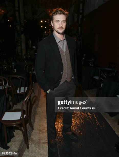 Actor Boyd Holbrook attends the Joseph Abboud Men's Fashion Show during New York Fashion Week Mens' at Hotel Wolcott Ballroom on February 6, 2018 in...