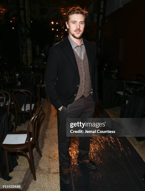 Actor Boyd Holbrook attends the Joseph Abboud Men's Fashion Show during New York Fashion Week Mens' at Hotel Wolcott Ballroom on February 6, 2018 in...