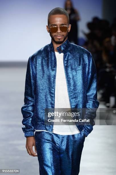 Eric West walks the runway at the Blue Jacket Fashion Show to benefit the Prostate Cancer Foundation on February 7, 2018 in New York City.