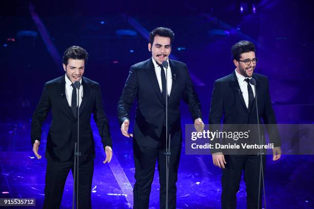 Il Volo attend the second night of the 68. Sanremo Music Festival on February 7, 2018 in Sanremo, Italy.