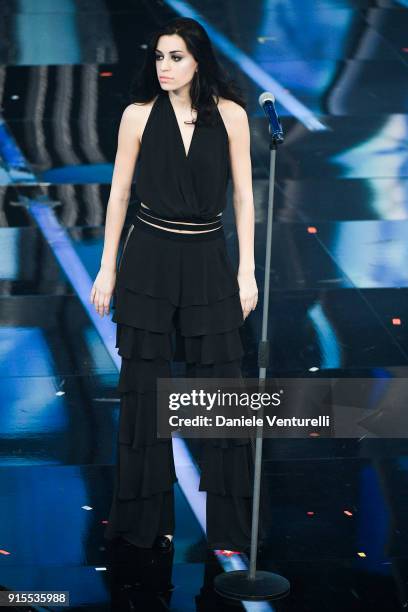 Giulia Casieri attends the second night of the 68. Sanremo Music Festival on February 7, 2018 in Sanremo, Italy.