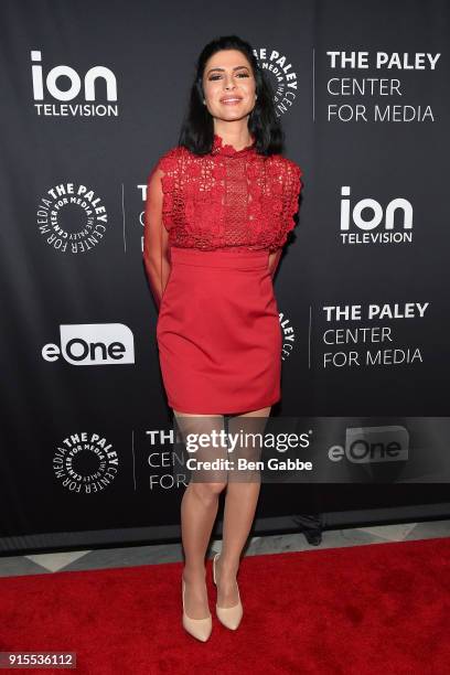 Actress Cindy Sampson attends the Private Eyes Series Premiere at The Paley Center for Media on February 7, 2018 in New York City.