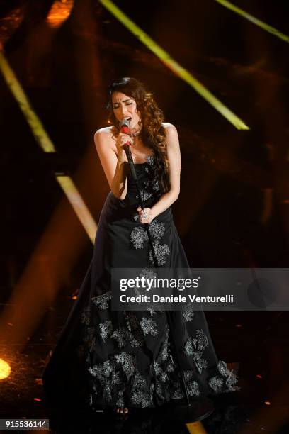 Nina Zilli attends the second night of the 68. Sanremo Music Festival on February 7, 2018 in Sanremo, Italy.