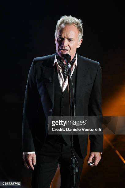 Sting attends the second night of the 68. Sanremo Music Festival on February 7, 2018 in Sanremo, Italy.