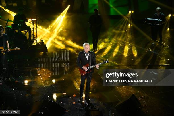 Sting attends the second night of the 68. Sanremo Music Festival on February 7, 2018 in Sanremo, Italy.