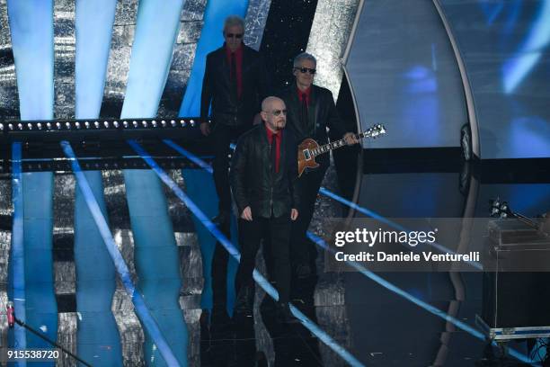 Decibel attend the second night of the 68. Sanremo Music Festival on February 7, 2018 in Sanremo, Italy.