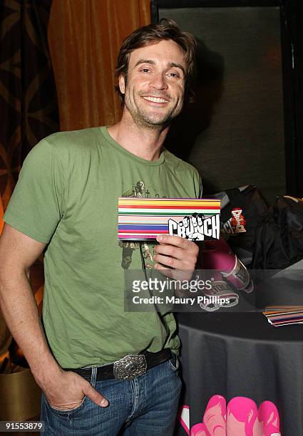 Actor Daniel Goddard poses in the Daytime Emmy official gift lounge produced by On 3 Productions held at The Orpheum Theatre on August 29, 2009 in...