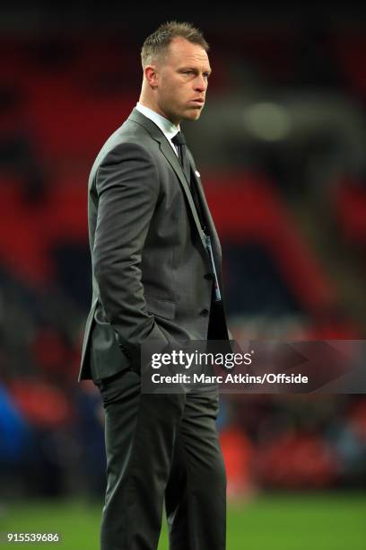 Michael Flynn manager of Newport County during the FA Cup Fourth Round replay between Tottenham Hotspur and Newport County at Wembley Stadium on...