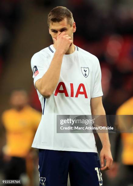 Fernando Llorente of Tottenham Hotspur during the FA Cup Fourth Round replay between Tottenham Hotspur and Newport County at Wembley Stadium on...