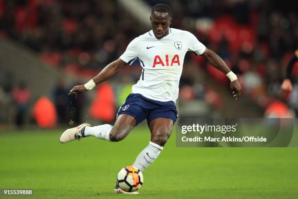 Moussa Sissoko of Tottenham Hotspur during the FA Cup Fourth Round replay between Tottenham Hotspur and Newport County at Wembley Stadium on February...