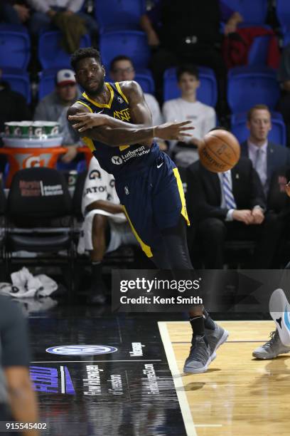 Jamil Wilson of the Fort Wayne Mad Ants passes the ball against the Greensboro Swarm during the NBA G-League on February 7, 2018 at Greensboro...