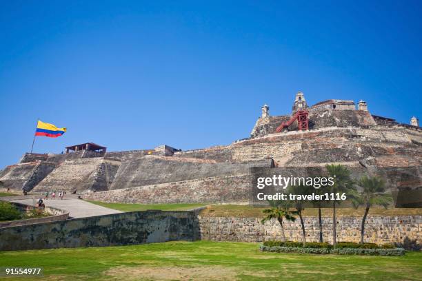 festung san felipe, cartagena - cartagena departamento de bolívar stock-fotos und bilder