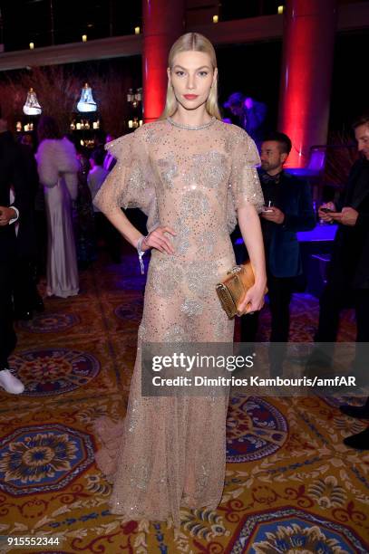 Model Aline Weber attends the 2018 amfAR Gala New York at Cipriani Wall Street on February 7, 2018 in New York City.