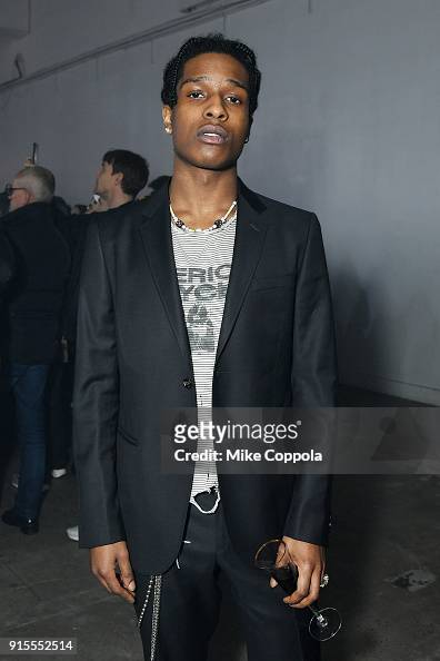 Rapper A$AP Rocky attends the Raf Simons runway show during New York ...