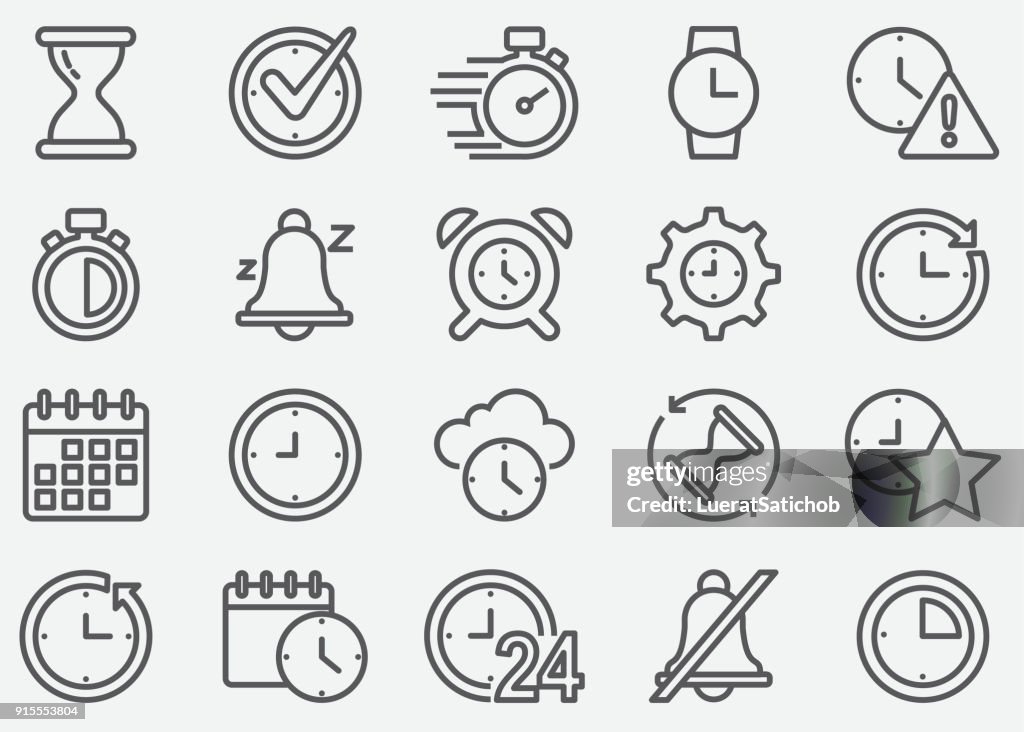 Ícones de linha do tempo