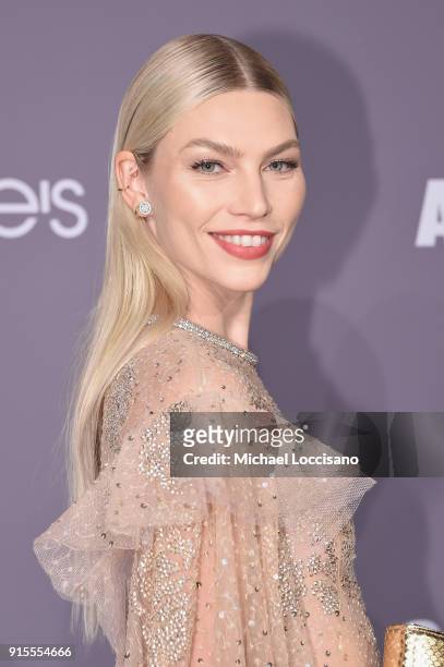 Model Aline Weber attends the 2018 amfAR Gala New York at Cipriani Wall Street on February 7, 2018 in New York City.