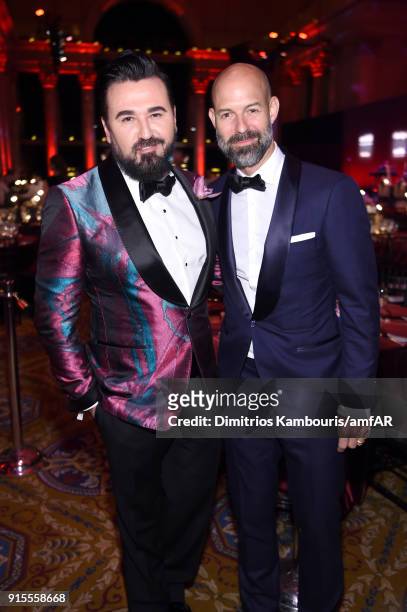 Kiehl's President Chris Salgardo and Chris Mitchell attend the 2018 amfAR Gala New York at Cipriani Wall Street on February 7, 2018 in New York City.