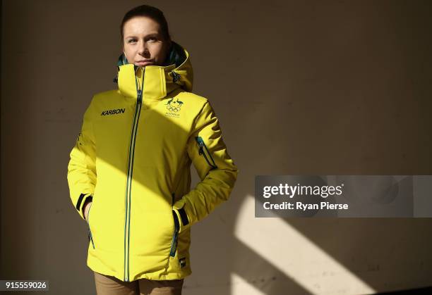 Australian Figure Skater Ekaterina Alexandrovskaya poses during previews ahead of the PyeongChang 2018 Winter Olympic Games at Alpensia Ski Resort on...